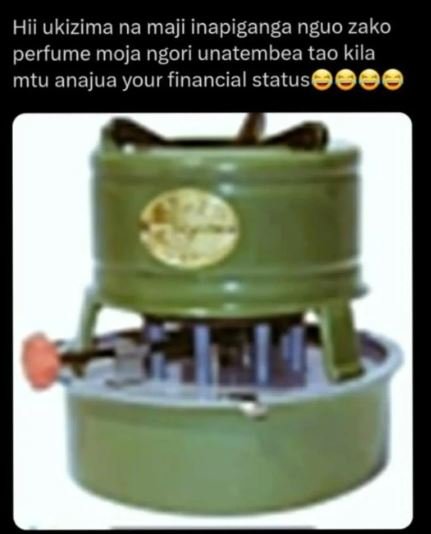 Hii ukizima na maji inapiganga nguo zako perfume moja ngori unatembea tao kila m