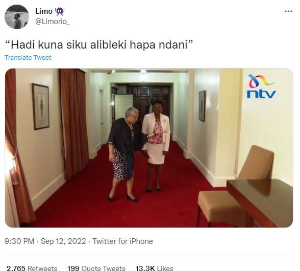 Limo ' limorio_ hadi kuna siku alibleki hapa ndani translate tweet ntv 9.30 pm s