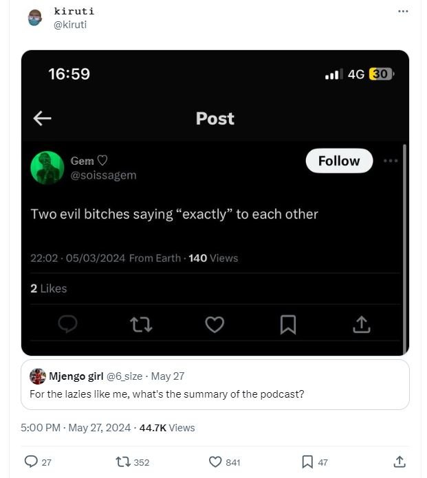 Kiruti kiruti 1659 4g 80 post gem 0 soissagem follow two evil bitches saying exa