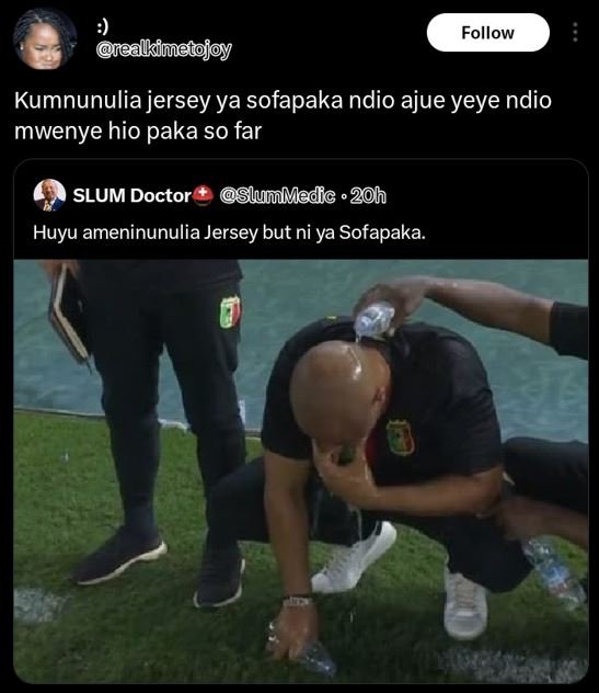 Follow ealkimetojoy kumnunulia jersey ya sofapaka ndio ajue yeye ndio mwenye hio