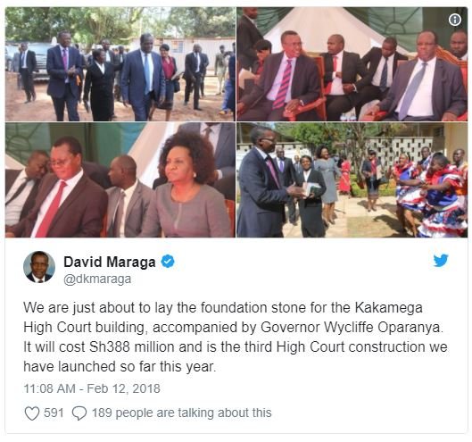 David maraga dkmaraga we are just about to lay the foundation stone for the kaka