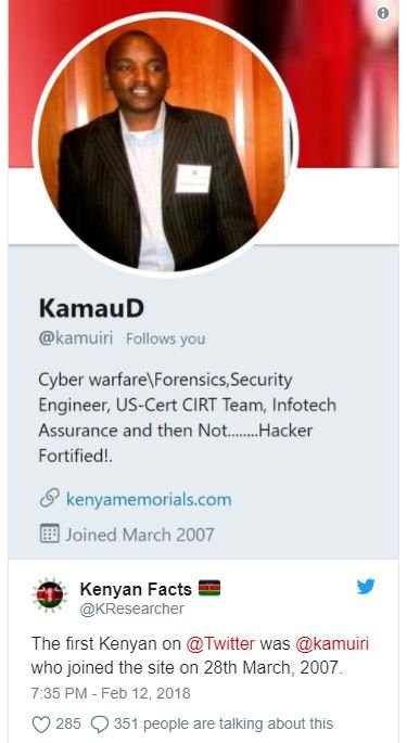 Kamaud kamuiri follows you cyber warfarel forensics security engineer uscert cir