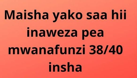 Maisha yako saa hii inaweza pea mwanafunzi 3840 insha