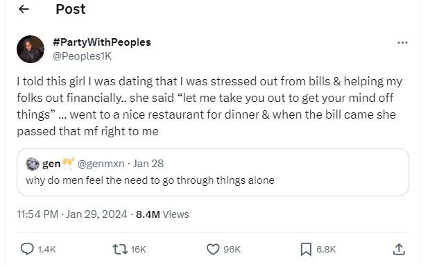 Post partywithpeoples peoplesik told this girl was dating that was stressed out