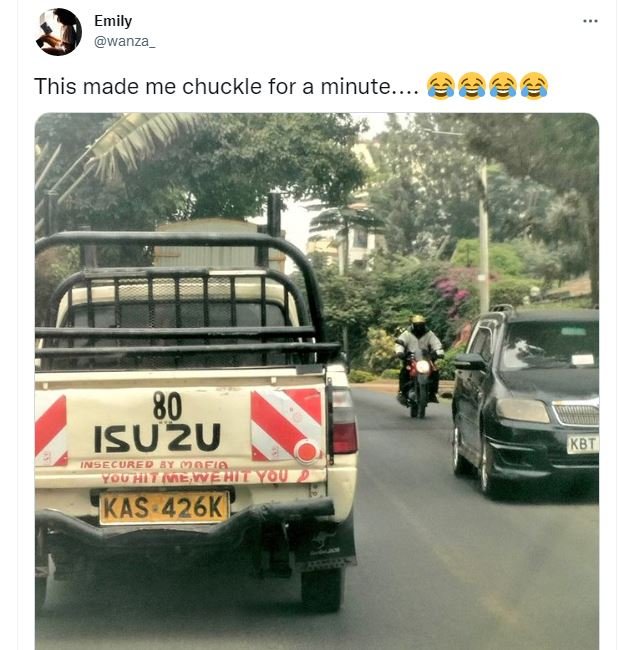 Emily wanza this made me chuckle for a minute e66 isuqu nsecured by moeia youhim