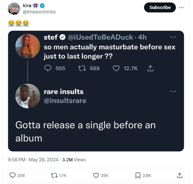 Kira ' kirawontmiss subscribe 5àfèfè stef iusedtobeaduck 4h so men actually mast