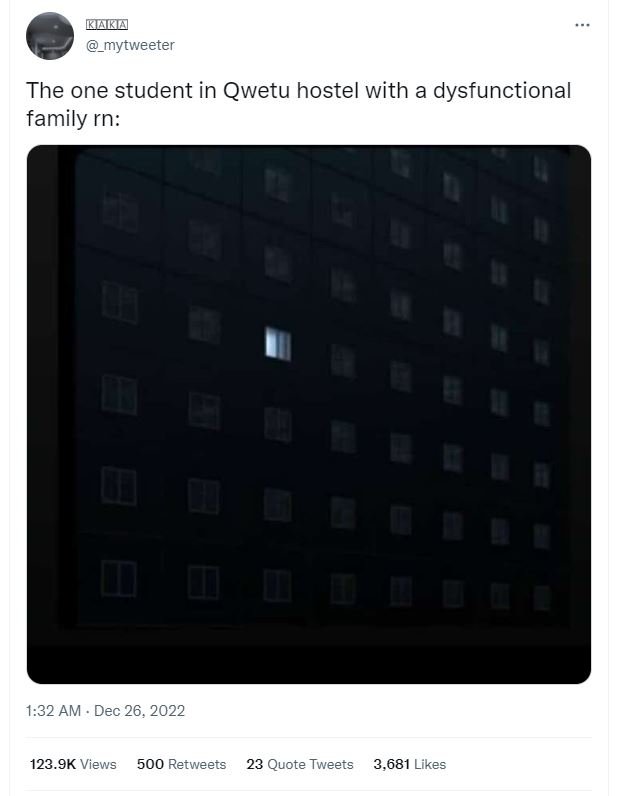 Kak _mytweeter the one student in qwetu hostel with a dysfunctional family rn 1.