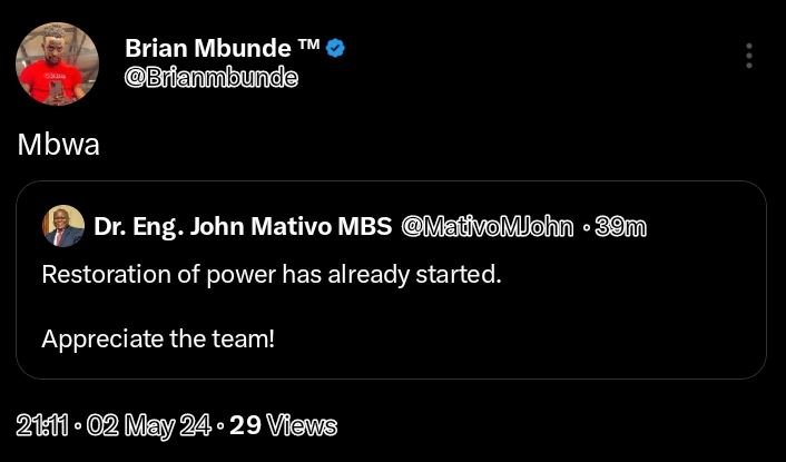 Brian mbunde tm brianmbunde mbwa dr. eng. john mativo mbs mativomohn 39 restorat