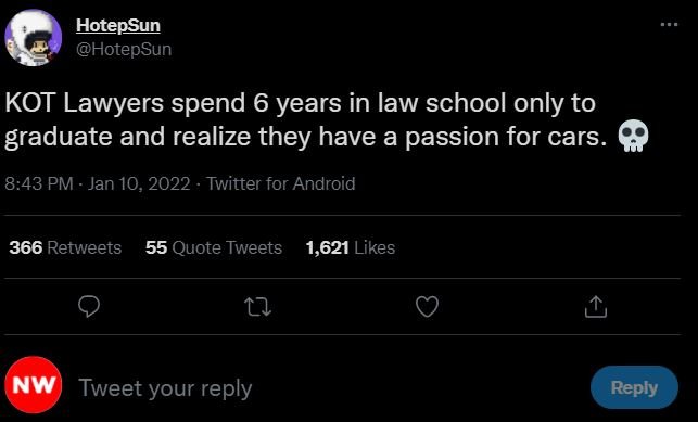 HotepSun HotepSun KOT Lawyers spend 6 years in law school only to graduate and r