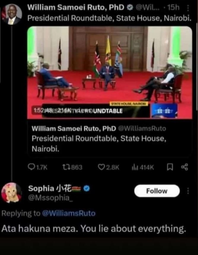 William samoei ruto phd 0 wil . 15h presidential roundtable state house, nairobi