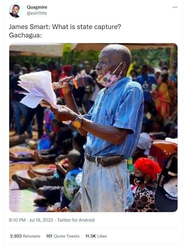 Quagmire esirlittle james smart what is state capture? gachagua 9.10 pm jul 19,