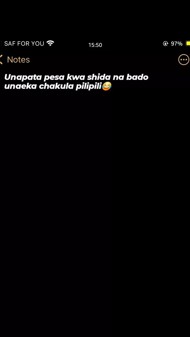 Saf for you 15.50 97 notes unapata pesa kwa shida na bado unaeka chakula pilipil