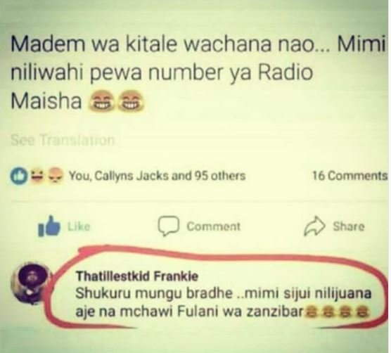 Madem wa kitale wachana nao mimi niliwahi pewa number ya radio maisha sce tra' .