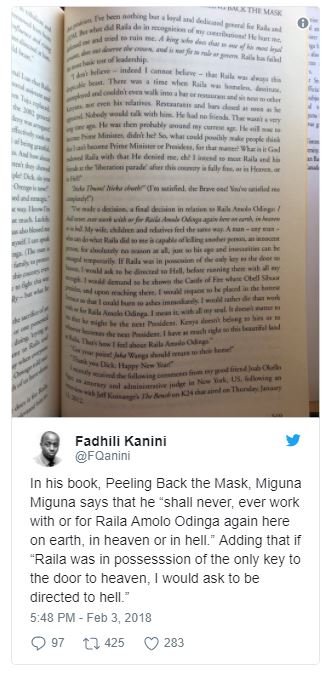 Laiaf d fadhili kanini fqanini in his book, peeling back the mask. miguna miguna