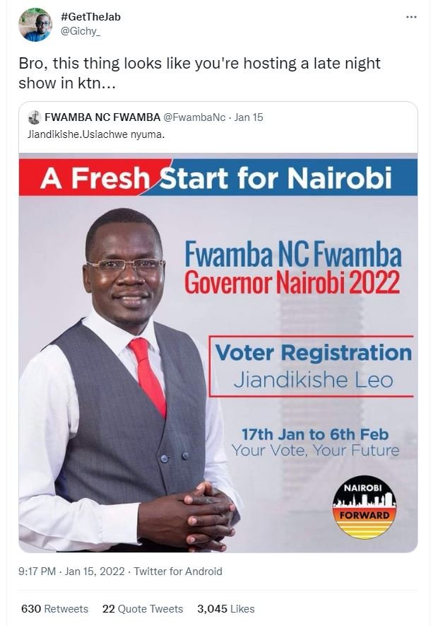 GetTheJab Gichy _ Bro, this thing looks like you're hosting a late night show in