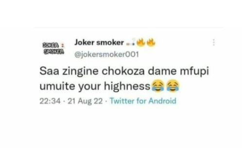 83 joker smoker jokersmokeroo1 saa zingine chokoza dame mfupi umuite your highne