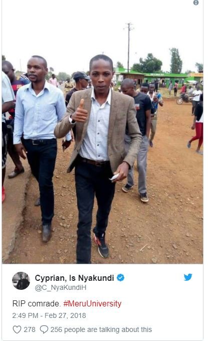 Cyprian, is nyakundi c nyakundih rip comrade . meruuniversity 249 pm feb 27, 278