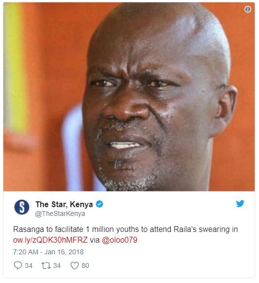 The star, kenya thestarkenya rasanga to facilitate million youths to attend rail