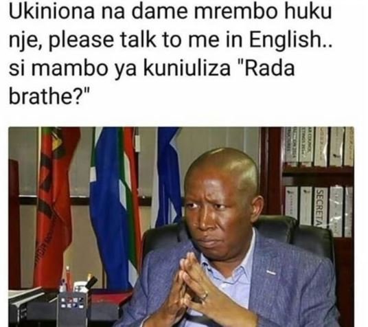 Ukiniona na dame mrembo huku nje please talk to me in english. si mambo ya kuniu