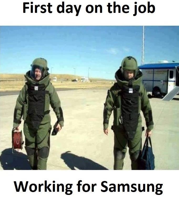 First day on the job working for samsung