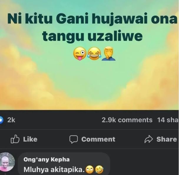 Ni kitu gani hujawai ona tangu uzaliwe 2k 2.9k comments 14 sha like comment shar
