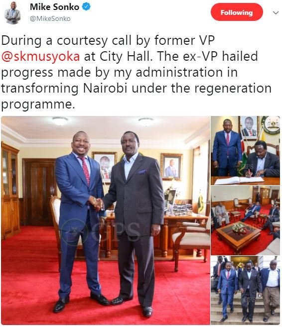 Mike sonko mikesonko following during courtesy call by former vp skmusyoka at ci