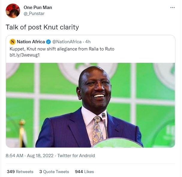 One pun man punstar talk of post knut clarity nation africa nationafrica 4h kupp