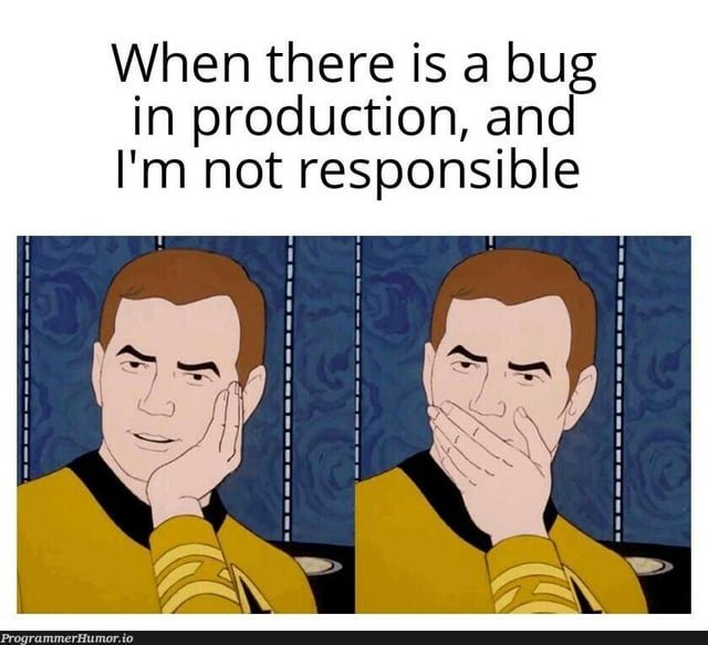 When there is a bug in production and i'mnot responsible programmerhumorsio