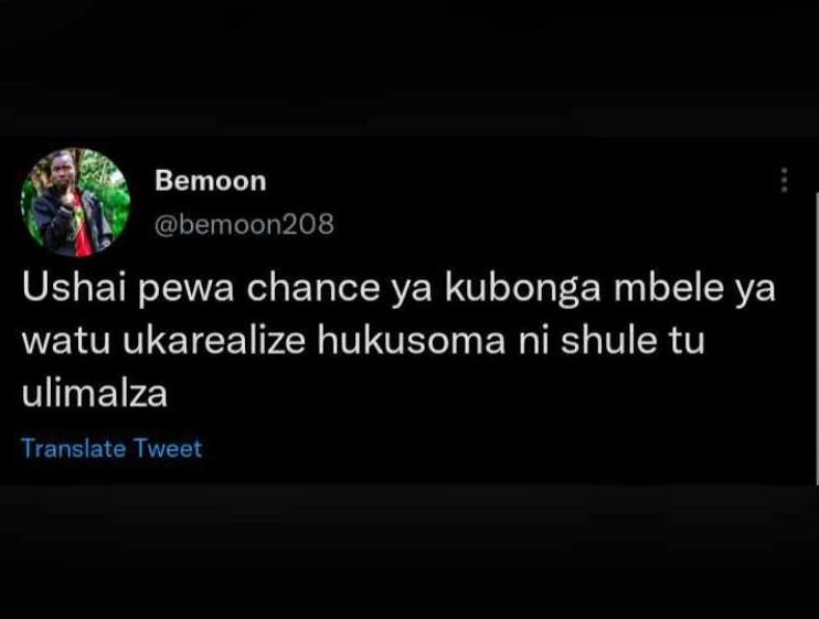 Bemoon bemoon208 ushai pewa chance ya kubonga mbele ya watu ukarealize hukusoma