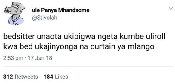 Ule panya mhandsome stivolah bedsitter unaota ukipigwa ngeta kumbe uliroll kwa b