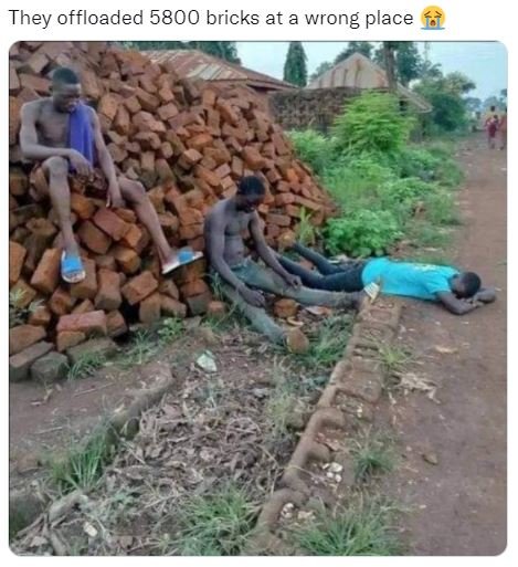 They offloaded bricks at a wrong place