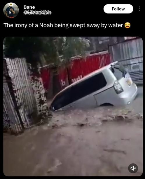 Bane mstazalbie follow the irony of a noah being swept away by water