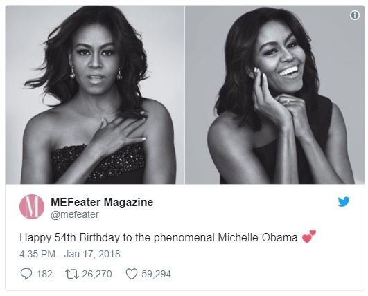 Mefeater magazine meteater happy 54th birthday to the phenomenal michelle obama