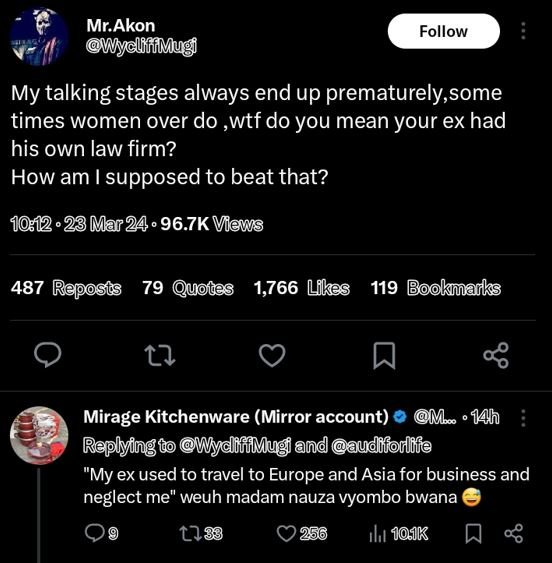 Mr akon wycuiffmugi follow my talking stages always end up prematurely,some time