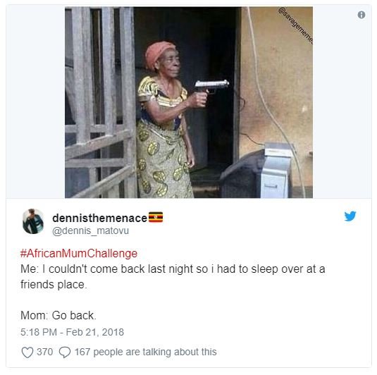 Dennisthemenace dennis matovu africanmumchallenge me couldn't come back last nig