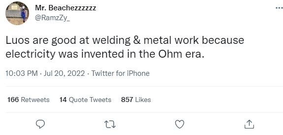 Mr. beachezzzzzz ramzzy _ luos are good at welding metal work because electricit