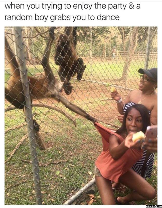 When you trying to enjoy the party a random boy grabs you to dance