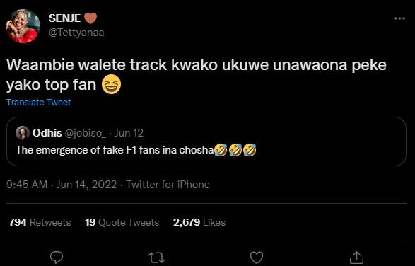 Senje tettyanaa waambie walete track kwako ukuwe unawaona peke yako top fan tran
