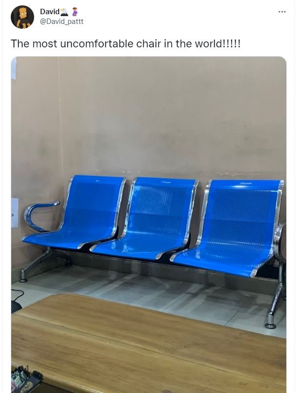 David David_pattt The most uncomfortable chair in the world!!!!