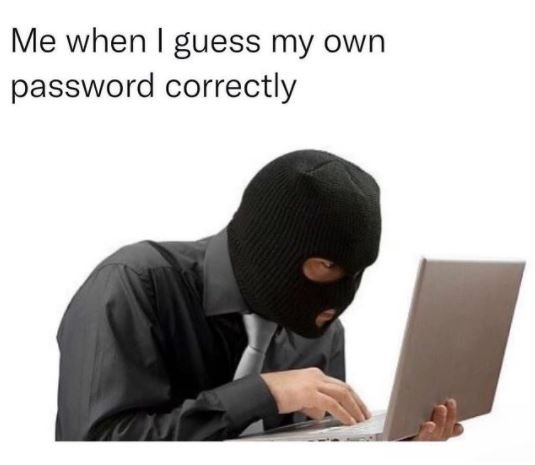 Me when guess my own password correctly