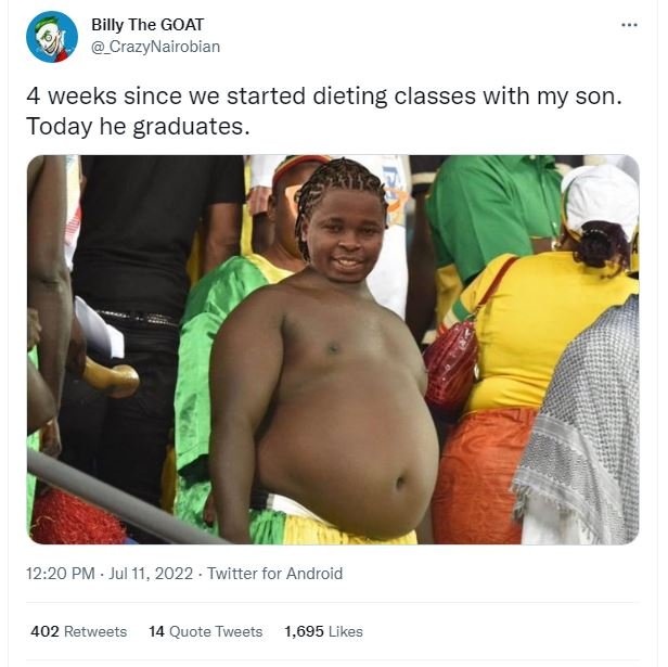 Billy the goat crazynairobian 4 weeks since we started dieting classes with my s