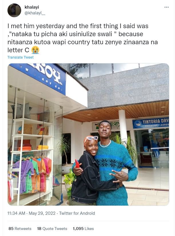 Khalayi khalayi_ met him yesterday and the first thing said was nataka tu picha