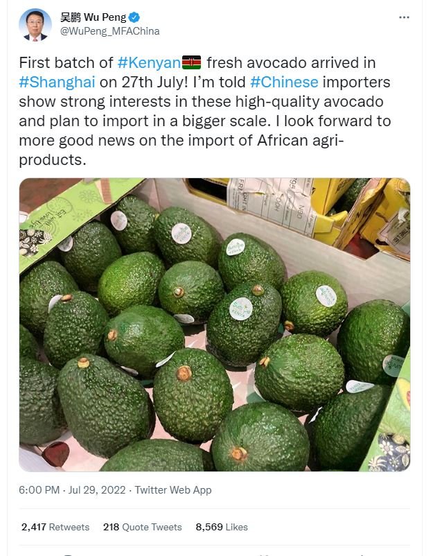 88 wu peng wupeng_mfachina first batch of kenyan fresh avocado arrived in shangh