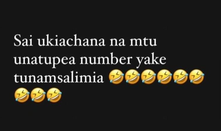 Sai ukiachana na mtu unatupea number yake tunamsalimia