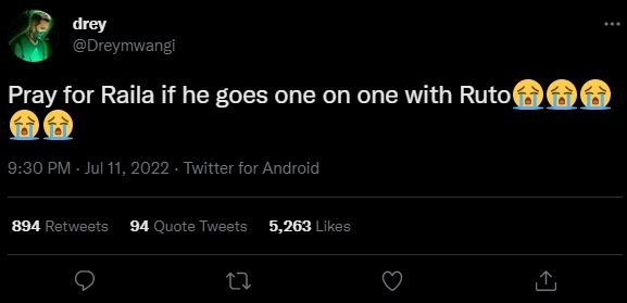 Drey dreymwangi pray for raila if he goes one on one with ruto660 9.30 pm jul 11