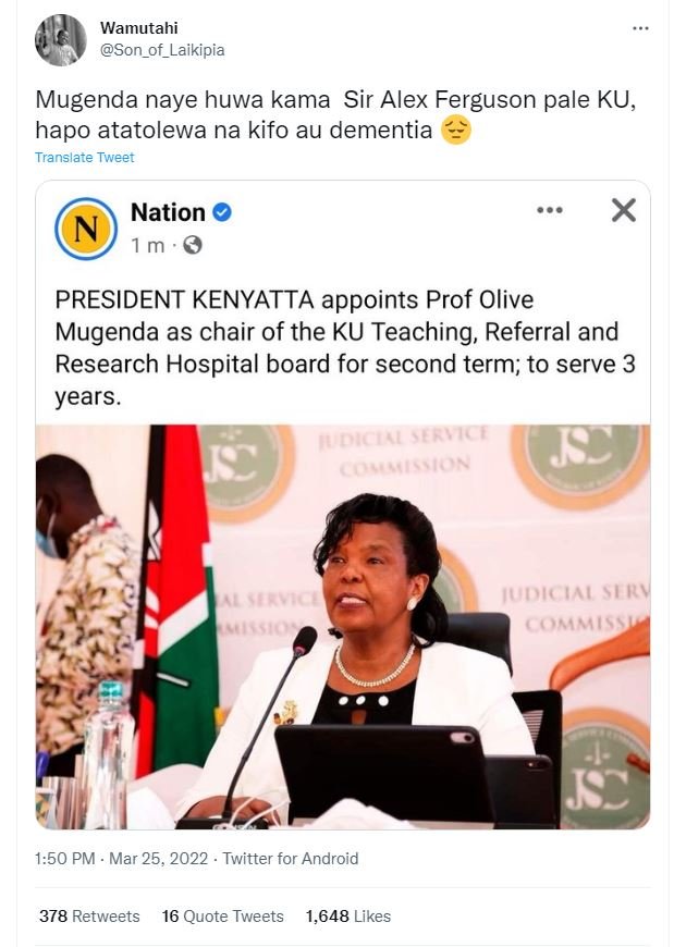 Wamutahi son_of_laikipia mugenda naye huwa kama sir alex ferguson pale ku, hapo