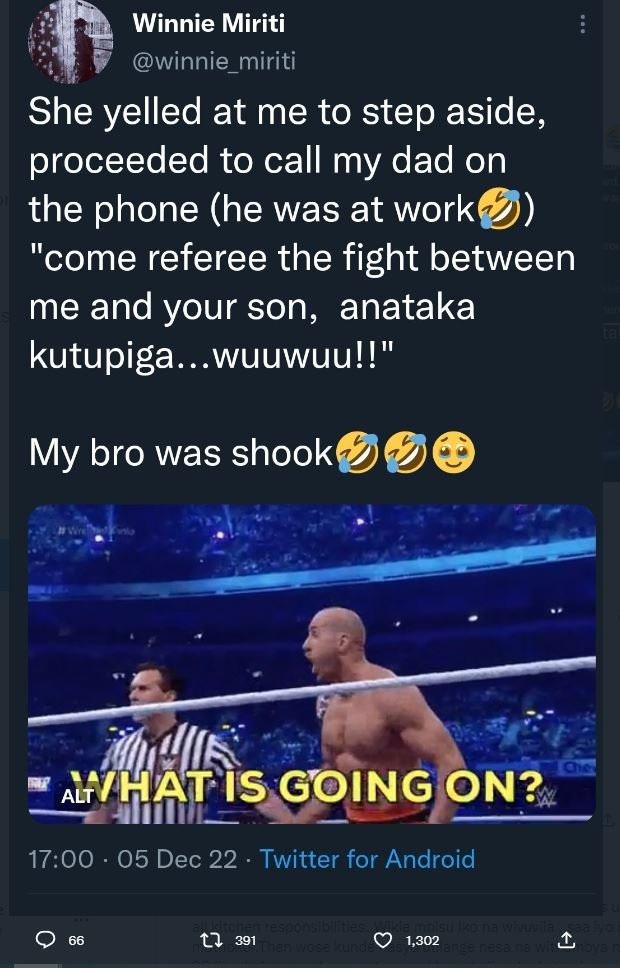 Winnie miriti winnie_miriti she yelled at me to step aside, proceeded to call my