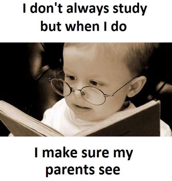 Don't always study but when do make sure my parents see