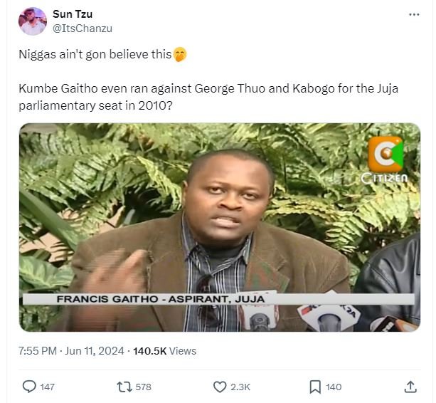 Sun tzu itschanzu niggas ain't gon believe this kumbe gaitho even ran ' against