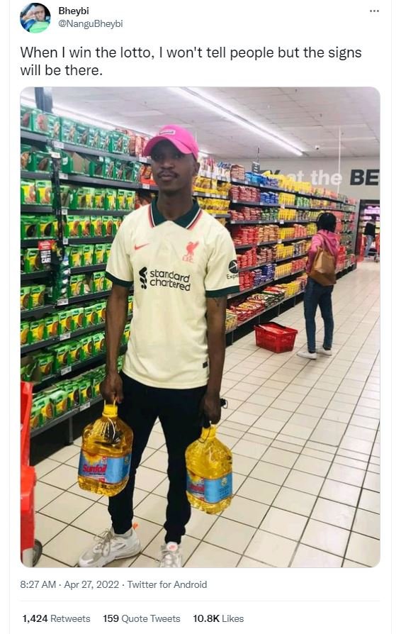 Bheybi nangubheybi when win the lotto, won't tell people but the signs will be t